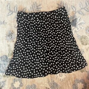 Reformation Black and White Floral Mini Skirt size 0